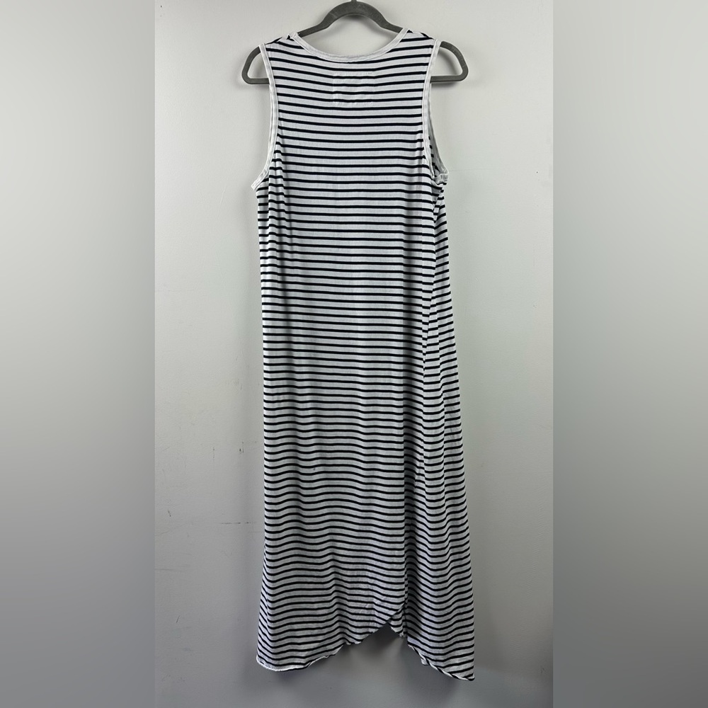 Frank & Eileen Tee Lab Sleeveless Striped Maxi/Midi Dress Navy & White - Picture 2 of 10